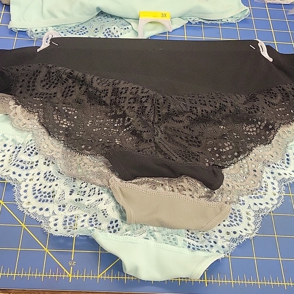 Just Be  Set of 3 Light Blue, Gray & Black Bikini Lace - Picture 3 of 3